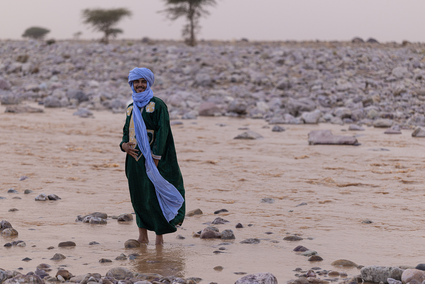 Berber camp and dunes in the Moroccan Sahara